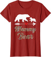 Bear Family Matching Leopard Happy Mother's Day Womens Mammy Bear Leopard Fun Mother's Day Bear Cub Matching Family T-Shirt - Cranberry Red
