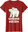 Polar Bear Family Art Creations Grandma Bear and Cub T-Shirt - Cranberry Red