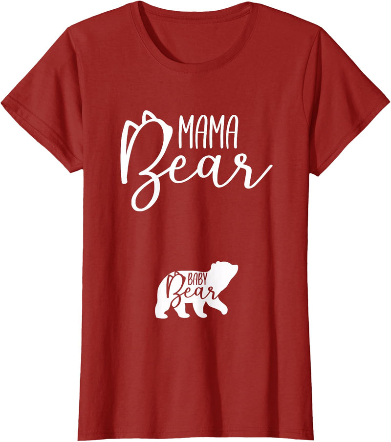 Awesome Matching Family Outfits Baby Bear - Mama Mommy New Mom Pregnancy Announcement Gift T-Shirt - Cranberry Red