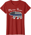 TourisTeez for Mama Bear Women Police Flag Womens MAMA BEAR | Police Flag Womens Police Mom Gift T-Shirt - Cranberry Red