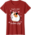 Just a Girl Cute Funny T-Shirts Just a Girl Who Loves Guinea Pigs - Cute Pets Lover Gift T-Shirt - Cranberry Red