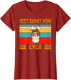 Best Bunny Mom Ever Leopard Print Rabbit Bandana T-Shirt in Cranberry Red