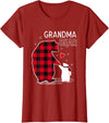 Papa & Mama Bear Outfit Grandma Bear Christmas Pajama Red Buffalo Plaid T-Shirt - Cranberry Red