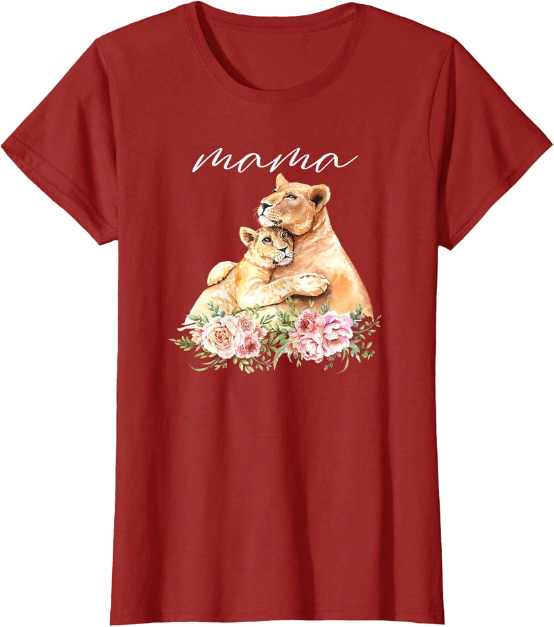 Mama Lioness Shirt Womens Mama Lioness New Mom Lion Mommy Gift For Mothers Day T-Shirt - Cranberry Red