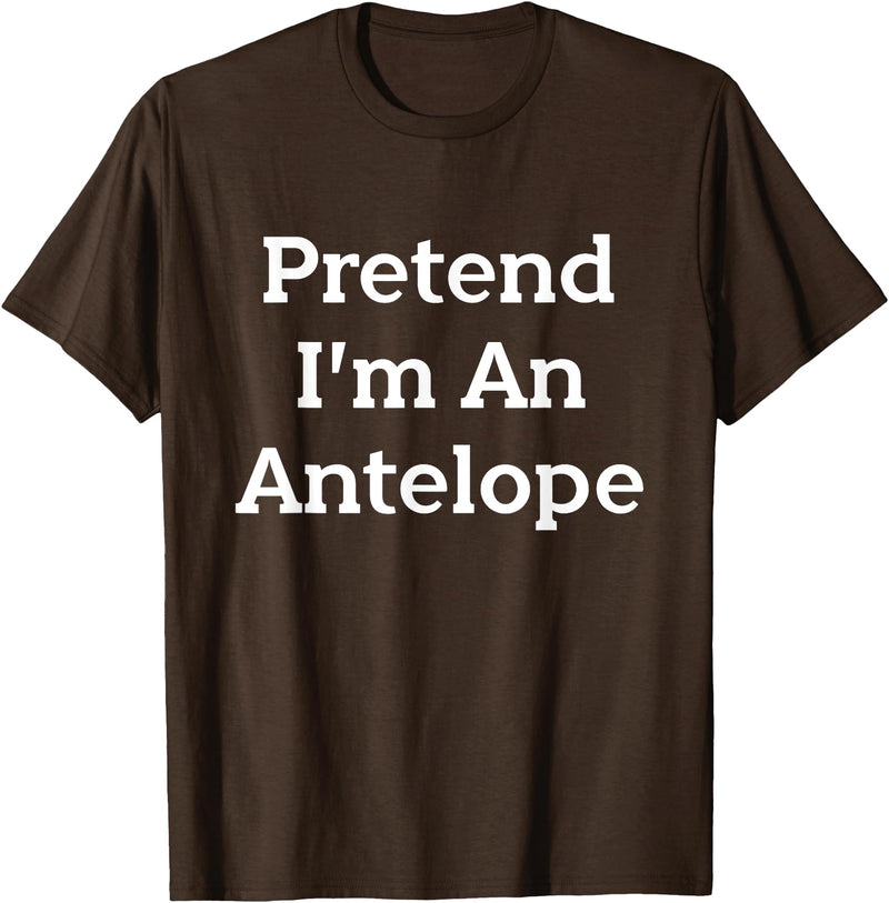 Lazy Costume Party Co. Pretend I'm An Antelope Costume Funny Animal Halloween Party T-Shirt - Brown