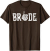 Skull Skeleton Halloween Wedding Bachelorette Bride Skeleton Ring Finger Halloween Wedding Bachelorette T-Shirt - Brown