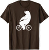 Die besten Radfahrer Outfits und Geschenke Bear on bicycle cyclist bicycle cycle outfit T-Shirt - Brown