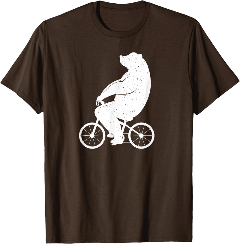 Die besten Radfahrer Outfits und Geschenke Bear on bicycle cyclist bicycle cycle outfit T-Shirt - Brown