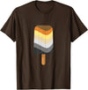 Live Loud Graphics Seamless Reapeating Gay Bear Pride Flag Ice Pop Pattern T-Shirt - Brown