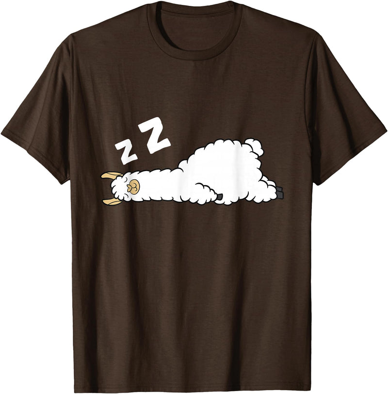 Sleeping Animals Tees And Gifts Llama Sleeping Tired Llama Pajama Love Llamas T-Shirt - Brown