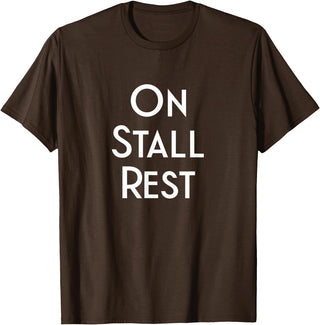 Get Well Horse Gifts for Equestrians & Horselovers Get Well Horse Gifts On Stall Rest T-Shirt - Brown