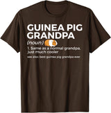 Funny Guinea Pig Apparel Guinea Pig Grandpa Definition Best Guinea Pig Grandpa Ever T-Shirt - Brown