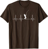 Fishing gifts Fishing heartbeat T-Shirt - Brown
