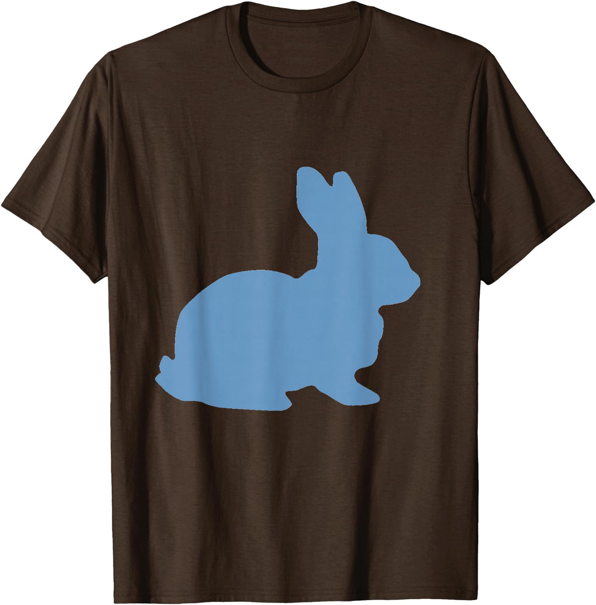 Cute Blue Rabbit Lover Bunny Graphic T-Shirt in Brown