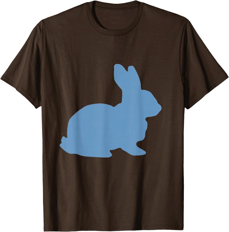 Cute Blue Rabbit Lover Bunny Graphic T-Shirt in Brown