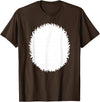 Animal Fur Costume Dress Up Shirts Panda Belly Skunk White Polar Bear Halloween Costume Shirt T-Shirt - Brown