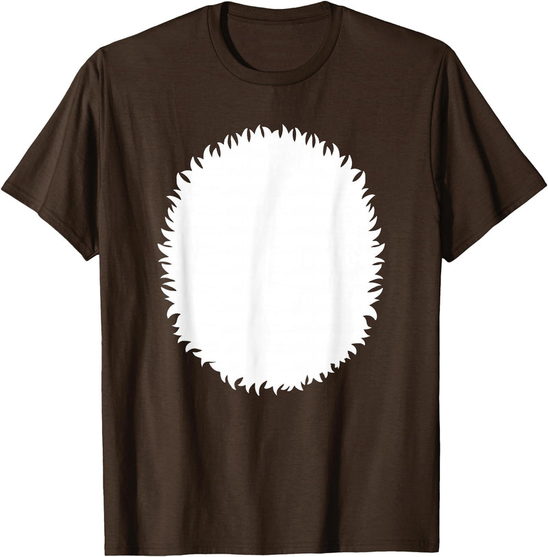 Animal Fur Costume Dress Up Shirts Panda Belly Skunk White Polar Bear Halloween Costume Shirt T-Shirt - Brown