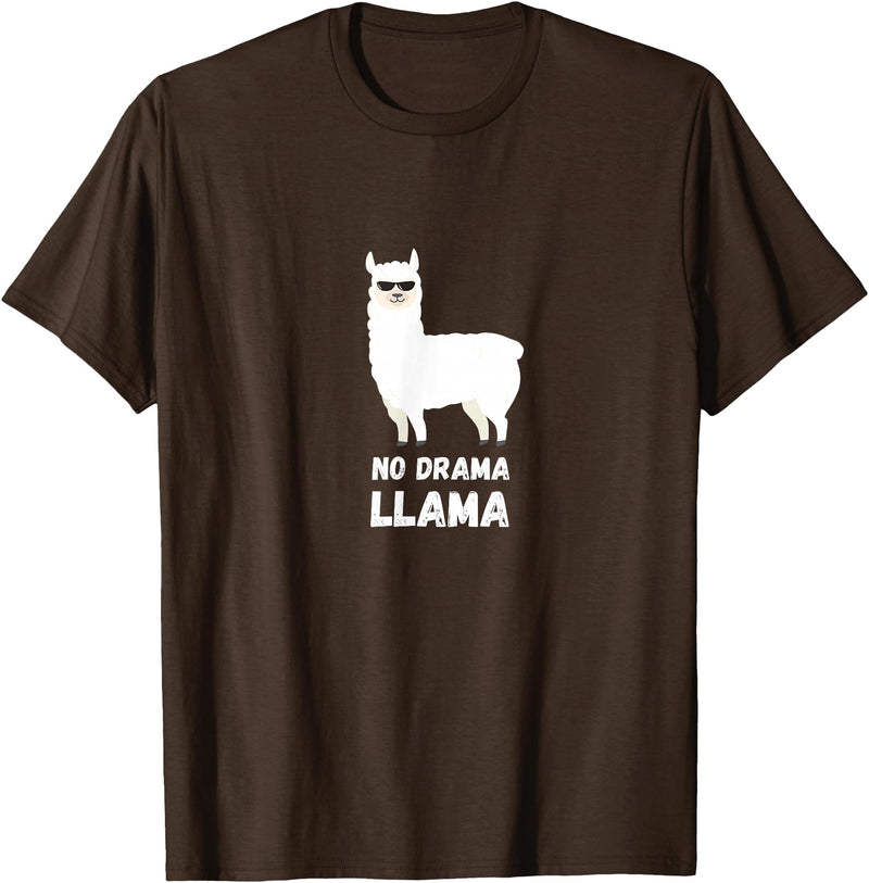 No Drama Llama Funny Llama T-Shirt - Brown