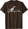 Funny Giraffe Lovers Zoo Animal Apparel Gifts Giraffe Heartbeat Love Line Cute Graphic wildlife Silhouette T-Shirt - Brown