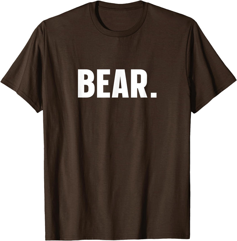 indecent Words BEAR Simple Word BEAR T-Shirt - Brown
