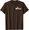 LOVE OF BUFFALO HEART CITY APPAREL I LOVE HEART BUFFALO NY T-Shirt - Brown
