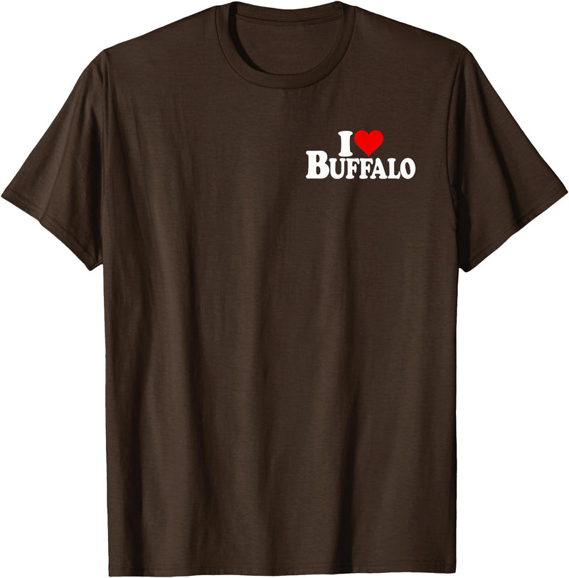 LOVE OF BUFFALO HEART CITY APPAREL I LOVE HEART BUFFALO NY T-Shirt - Brown