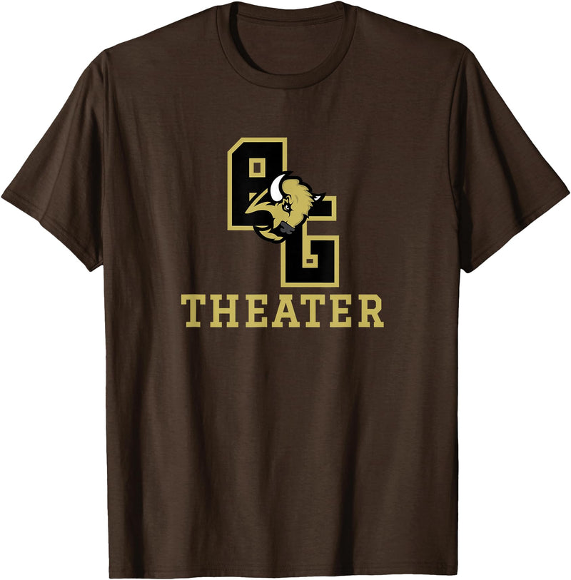 Buffalo Gap High School, Swoope, VA 24479 Buffalo Gap High School Bison Theater T-Shirt - Brown
