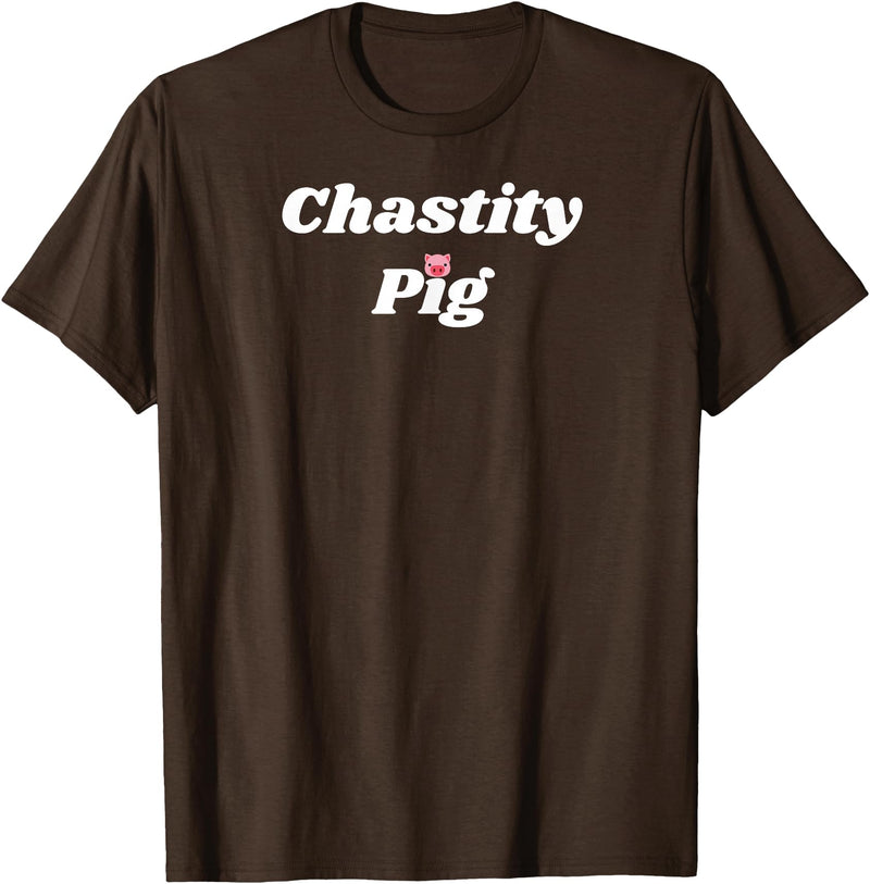 SIB Unique Pig Gifts - See Other Related Chastity Pig - pig and piggy gifts for men and women T-Shirt - Brown