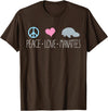 Sea Cows Tees Cute Manatee TShirt, Peace Love Manatees Chubby Sea Cow T-Shirt - Brown