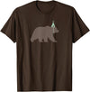 Birthday Animalz Bear Birthday T-Shirt, Kids Animal Birthday Shirt T-Shirt - Brown