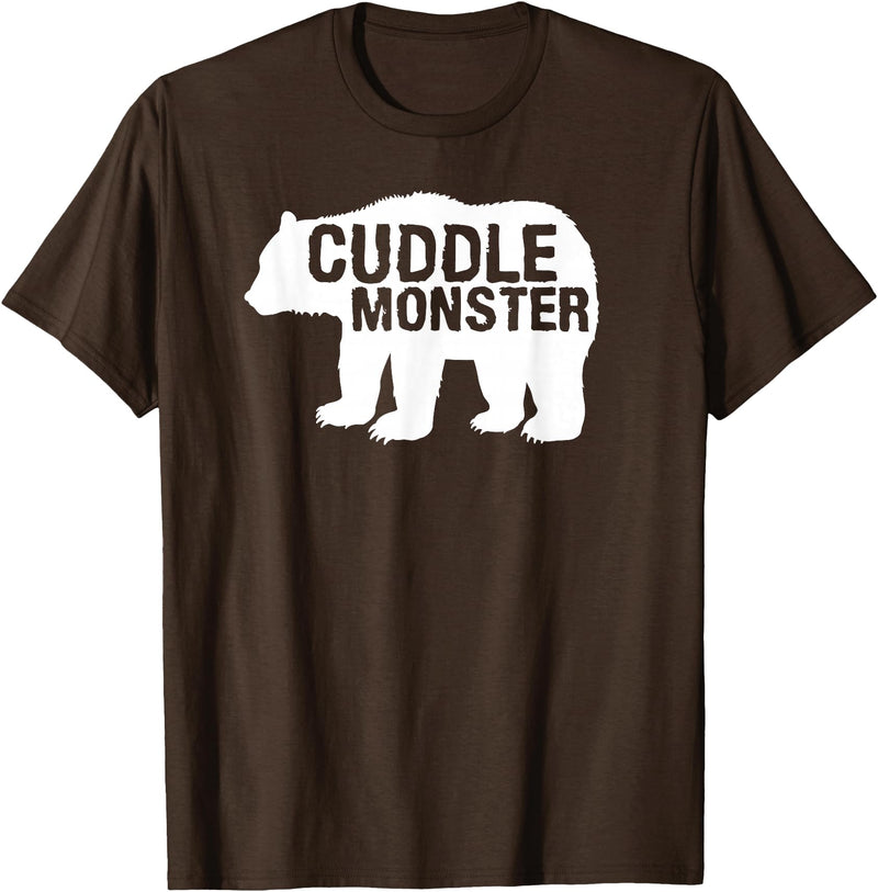 Cute Bear Cuddle Monster Shirts Cuddle Monster Bear Silhouette Fun Novelty T-Shirt - Brown