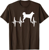 Dog Silhouette Heartbeat Line T-Shirt