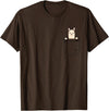 Llama Lover Designs by T&T Llama Lovers Cute Funny Llama in Pocket T-Shirt - Brown
