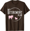 Retirement Plan Pig Lover Retirement Plan Pig Farming Piglet Hog T-Shirt - Brown
