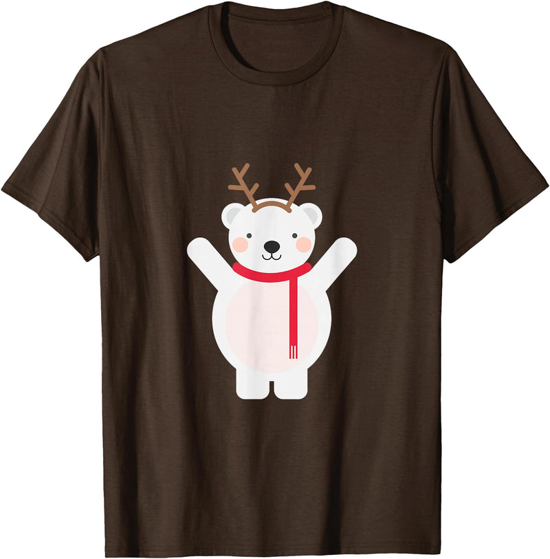 Ugly Sweater Designs Christmas Polar Bear T-Shirt - Brown