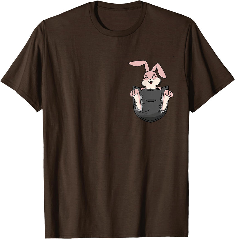 Cute Rabbit Bag Lover Bunny Graphic T-Shirt in Brown