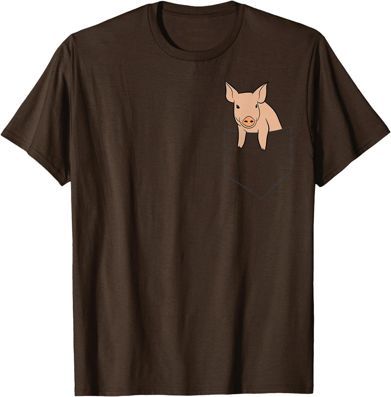 Funny Pig Farmer Gifts Funny Pig in Bag Farm Pig T-Shirt - Brown