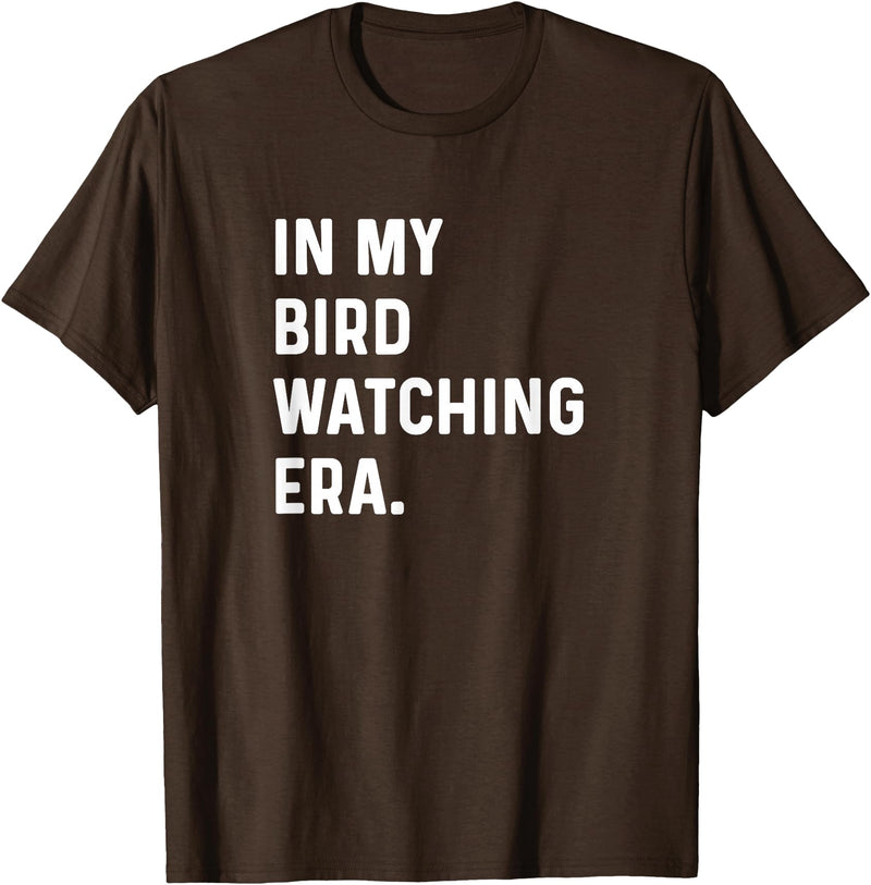 Bird Watching for Men Women Boys Girls by Jess in My Bird Watching Era - Birds Telescope Photography T-Shirt - Brown