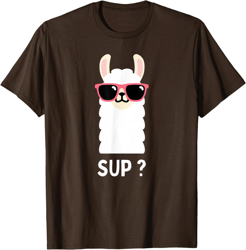 Llama Costume For Boys Funny Llama Kids T-Shirt - Brown