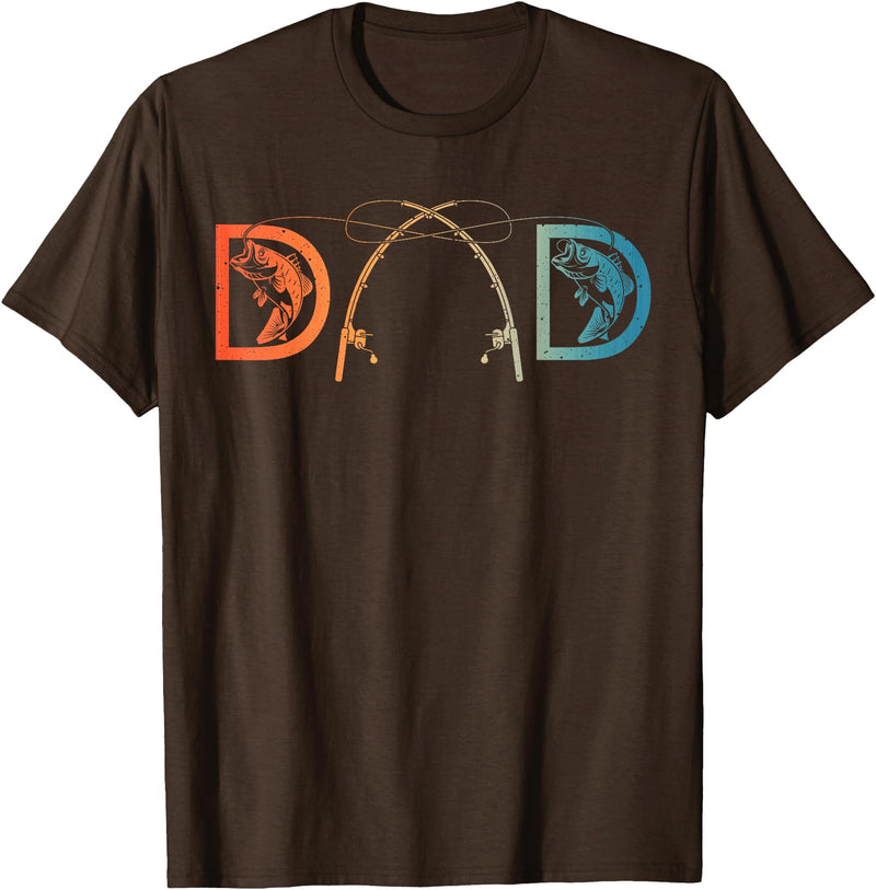 Unique Fishing Gift Fisherman Accessories & Stuff Funny Fishing Dad Art For Dad Men Father's Day Fishing Lover T-Shirt - Brown