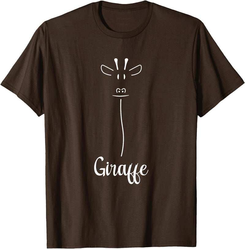 Giraffe Lover Grafik Outfits Stick Man Funny Giraffe Motif Giraffe T-Shirt - Brown