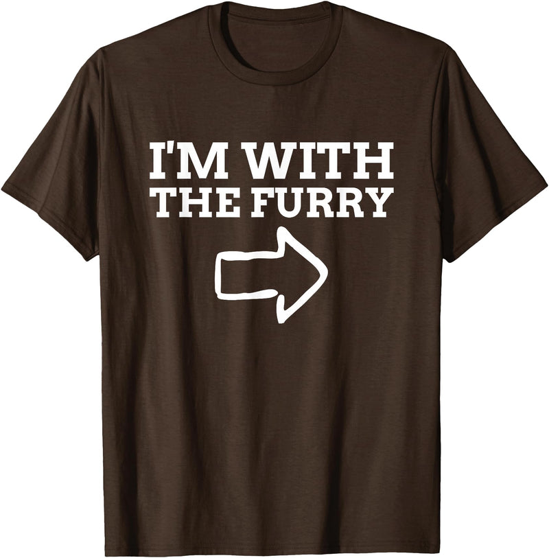 Furry Fandom Gifts I'm with The Furry T-Shirt - Brown