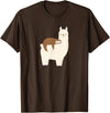 Unique Animal Lover Apparel Decor & Gifts Outlet Sloth Riding Llama Funny Graphic for Women for Girls T-Shirt - Brown