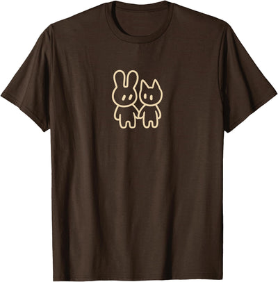 Y2K Cute Kawaii Pastel Clothes for Women and Men Cute Kawaii Y2K Coquette Bunny with Cat T-Shirt