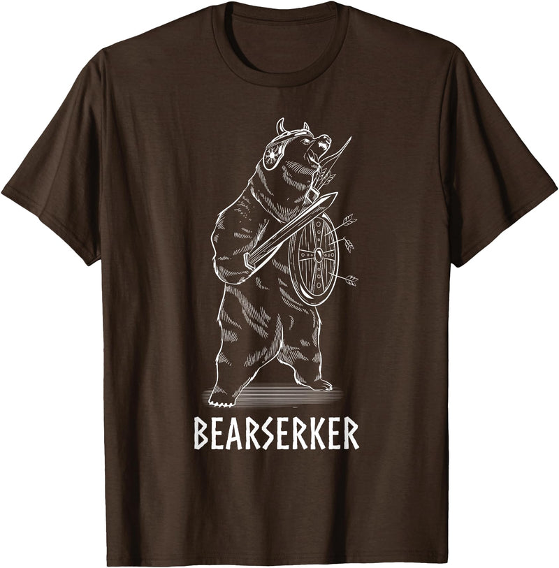 Viking Bear Warrior Lover Shirts Viking Bear Warrior Polar Brown Bear Berserkers T-Shirt T-Shirt - Brown