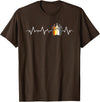 Bear Community Bear Brotherhood Gay Men Gifts Gay Bear Pride Heartbeat Paw Minimal Bear Flag T-Shirt - Brown