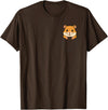 Funny Hamster Peeking in Pocket Animal Lover Men Women Kids T-Shirt - Brown