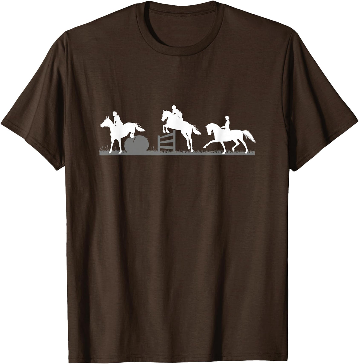 Horse Jumping and Eventing Horses Tee's Event Horses T-Shirt Horse Jumping and Dressage T-Shirt - Brown