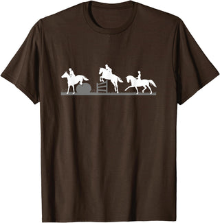 Horse Jumping and Eventing Horses Tee's Event Horses T-Shirt Horse Jumping and Dressage T-Shirt - Brown