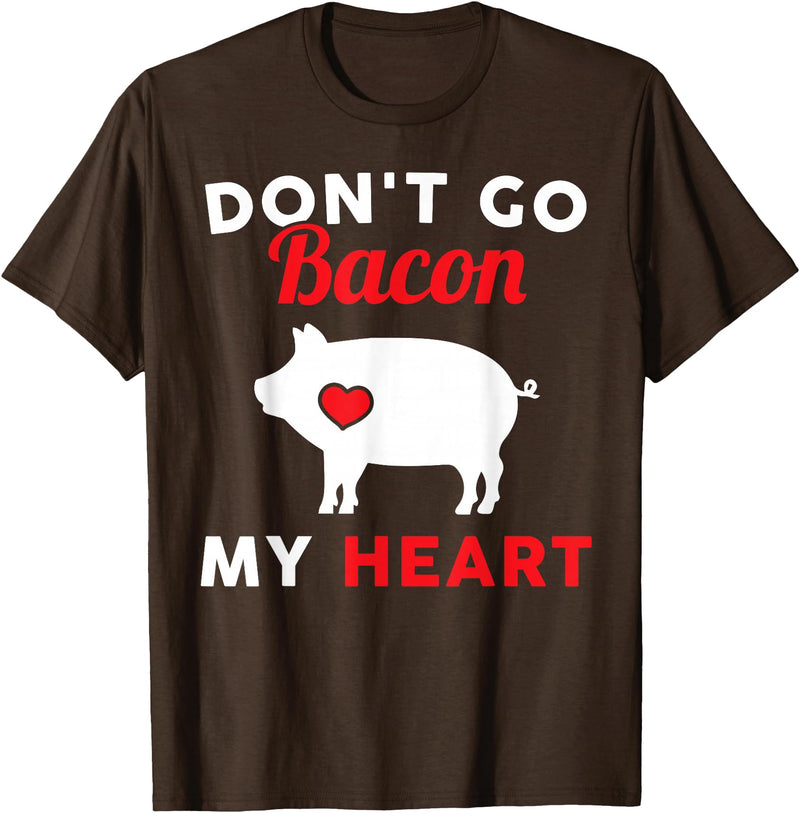 Don't Go Bacon My Heart Pig Designs Don't Go Bacon (Breaking) My Heart Funny Guinea Pig T-Shirt - Brown